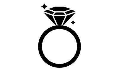 Diamond engagement ring icon for weddings and proposals