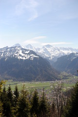 Snowy mountains in Switzerland, Interlaken - amazing and relaxing view