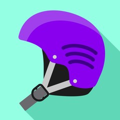 Ski helmet icon. Flat illustration of ski helmet vector icon for web design