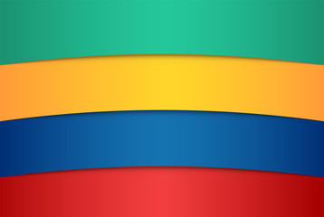 Fototapeta premium Realistic red, green, blue and yellow sheets of papers