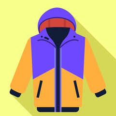 Ski jacket icon. Flat illustration of ski jacket vector icon for web design