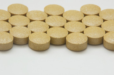 pills on white background
