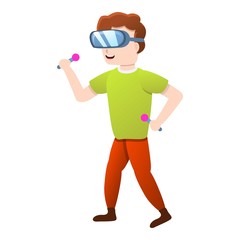 Kid virtual reality icon. Cartoon of kid virtual reality vector icon for web design isolated on white background