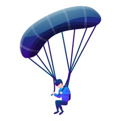 Sport parachute icon. Cartoon of sport parachute vector icon for web design isolated on white background