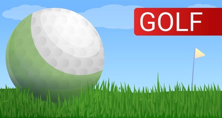 Golf cup concept banner. Cartoon illustration of golf cup vector concept banner for web design