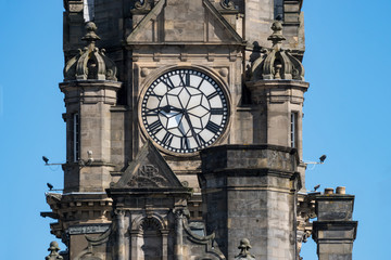 The Clock Tower of the Balmoral Hotel in Edingburgh