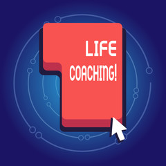 Text sign showing Life Coaching. Business photo showcasing demonstrating employed to help showing attain their goals in career Direction to Press or Click the Red Keyboard Command Key with Arrow