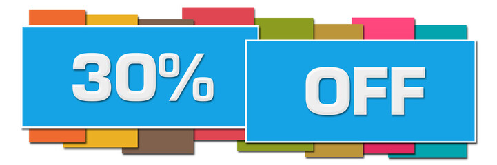 Discount Thirty Percent Off Colorful Horizontal Squares Boxes 