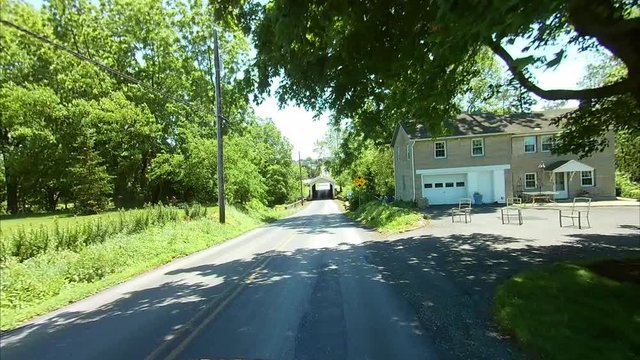 Driving Along Amish Countryside Came Across a Vintage Covered Bridge