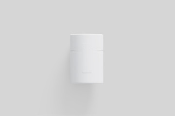 White Paper Tube Tin Can Mock up, 3D rendering.