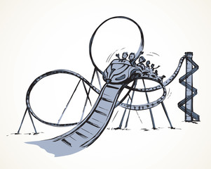 Roller coaster. Vector drawing