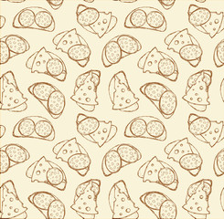 Piece of loaf. Vector pattern