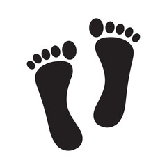 bare feet print icon- vector illustration