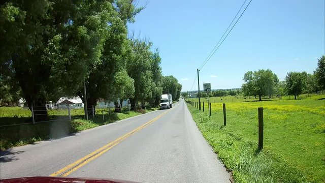 Driving Along Amish Countryside Came Across a Horse and Open Buggy