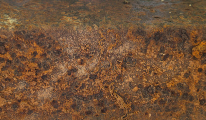 Close-up rust on the old iron for the design background texture.