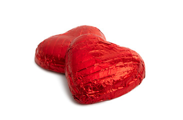 chocolate hearts isolated