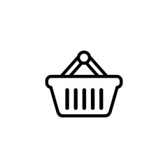 Basket Line Icon In Flat Style Vector Icon For Apps, UI, Websites. Black Icon Vector Illustration