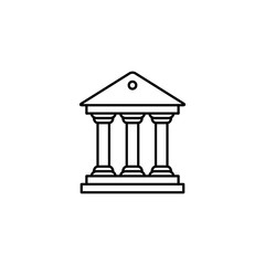 Bank Line Icon In Flat Style Vector Icon For Apps And Websites. Black Icon Vector Illustration