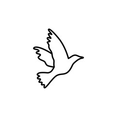 Bird Line Icon In Flat Style Vector For Apps, UI, Websites. Black Icon Vector Illustration