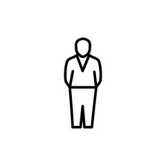 Businessman Line Icon In Flat Style Vector For Apps, UI, Websites. Black Icon Vector Illustration