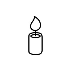 Candle Line Icon In Flat Style Vector For Apps, UI, Websites. Black Icon Vector Illustration