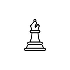 Chess Bishop Line Icon In Flat Style Vector For Apps, UI, Websites. Black Icon Vector Illustration