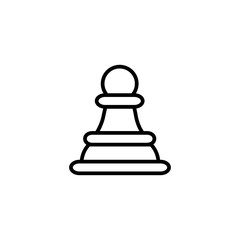 Chess Pawn Line Icon In Flat Style Vector For Apps, UI, Websites. Black Icon Vector Illustration