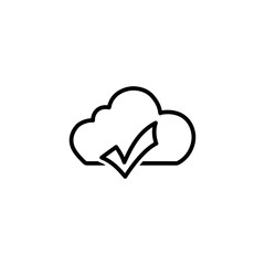 Cloud Right Line Icon In Flat Style Vector Icon For Apps, UI, Websites. Cloudy Black Icon Vector