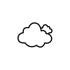 Cloud Line Icon In Flat Style Vector Icon For Apps, UI, Websites. Cloudy Black Icon Vector Illustration