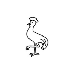 Chicken Line Icon In Flat Style Vector Icon. Silhouettes of Black Rooster Vector Illustration