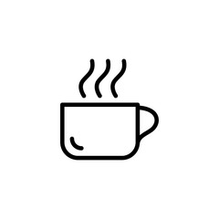 Coffee Cup Line Icon In Flat Style Vector Icon For Apps, UI, Websites. Black Icon Illustration