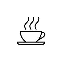 Coffee Cup Line Icon In Flat Style Vector Icon For Apps, UI, Websites. Black Icon Illustration
