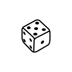 Casino Dice Line Icon In Flat Style Vector Icon For Apps, UI, Websites. Black Vector Icon