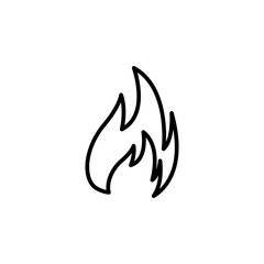 Fire Line Icon In Flat Style Vector For App, UI, Websites. Black Icon Vector Illustration.