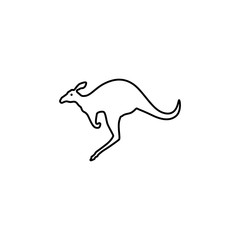Kangaroo Line Icon In Flat Style Vector For Apps, UI, Websites. Black Icon Vector Illustration