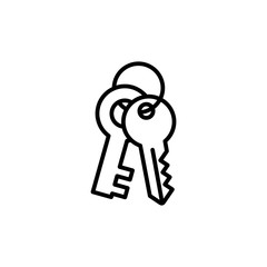 Key Line Icon In Flat Style Vector For App, UI, Websites. Black Icon Vector Illustration