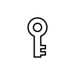 Key Line Icon In Flat Style Vector For App, UI, Websites. Black Icon Vector Illustration