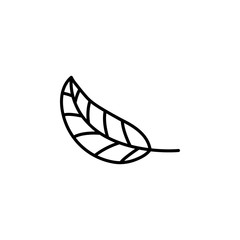 Leaf Line Icon In Flat Style Vector For App, UI, Websites. Black Icon Vector Illustration