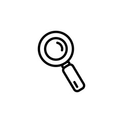 Magnifying Glass Line Icon In Flat Style Vector For App, UI, Websites. Vector Black Icon
