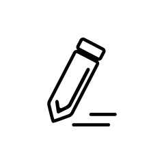Fototapeta premium Pencil Line Icon In Flat Style Vector For Apps, UI, Websites. Black Icon Vector Illustration