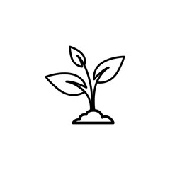 Fototapeta na wymiar Plant Line Icon In Flat Style Vector For Apps, UI, Websites. Black Icon Vector Illustration