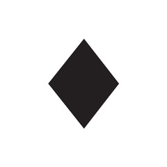 Playing Card Diamond Icon In Flat Style Vector For Apps, UI, Websites. Black Vector Icon