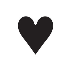 Playing Card Heart Icon In Flat Style Vector For Apps, UI, Websites. Black Vector Icon