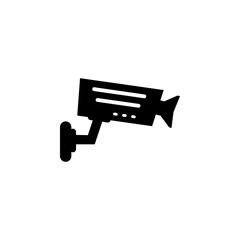 Security Camera Icon In Flat Style Vector For Apps, UI, Websites. Black Icon Vector Illustration