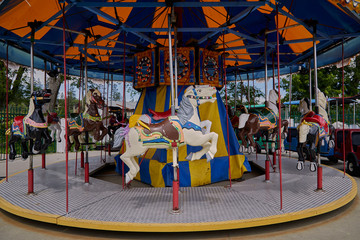 Carousel horses on a Merry Go Round