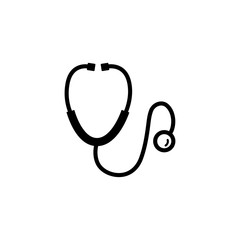 Stethoscope Icon In Flat Style Vector For Apps, UI, Websites. Black Icon Vector Illustration