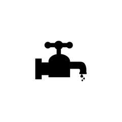 Water Tap Icon In Flat Style Vector For Apps, UI, Websites. Black Icon Vector Illustration