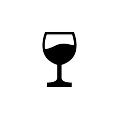 Wine Glasses Icon In Flat Style Vector For Apps, UI, Websites. Black Icon Vector Illustration