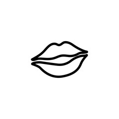 Woman Lips Line Icon In Flat Style Vector For Apps, UI, Websites. Black Icon Vector Illustration