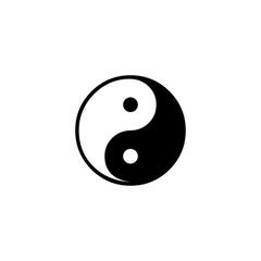 Yin And Yang Icon In Flat Style Vector For Apps, UI, Websites. Black Icon Vector Illustration